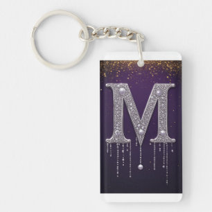 Lettre M en Rhinestone de Luxe Avec Diamants, Perl