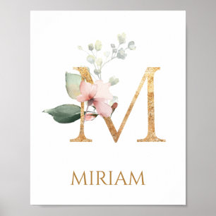 Lettre M Monogramme Peach rose Poster