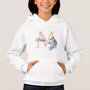 Lettre M personnalisée monogramme avec cheval