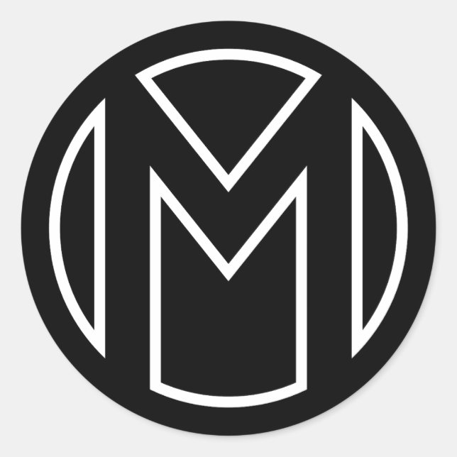 LETTRE M Sticker NOIR (Devant)