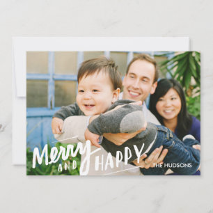 Lettre main Joyeux Carte photo de vacances heureux
