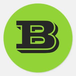 LETTRE MAJUSCULE B Stickers Jaunes verts par Janz