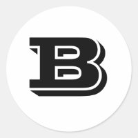 Lettre majuscule B Stickers ronds blancs par Janz