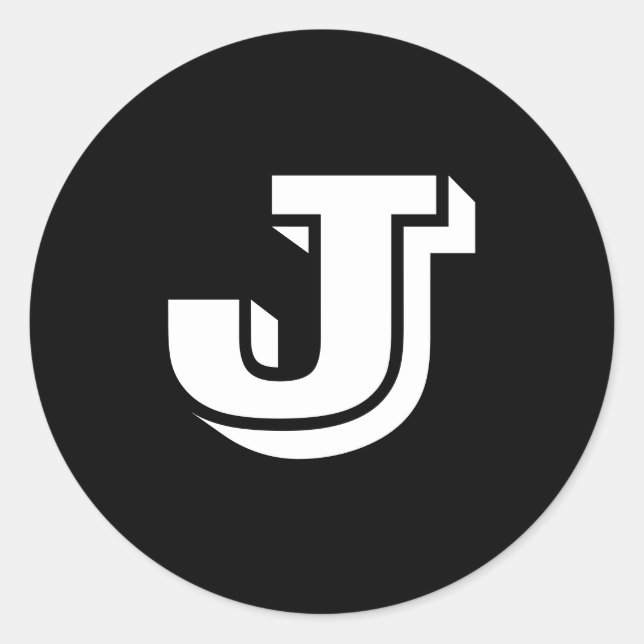 LETTRE MAJUSCULE J PETITS Stickers Ronds par Janz (Devant)