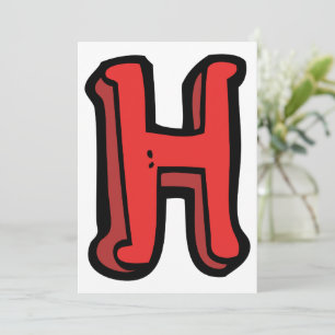 Lettre majuscule rouge H Invitations