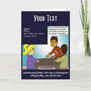 Lettre Merci de jardin d'enfants Carte de voeux pl