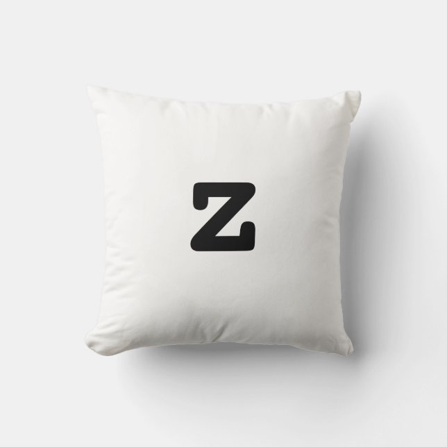 Lettre minuscule z de coussin noir et blanc (Recto)