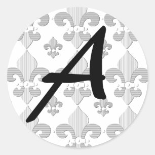 Lettre monogramme A Sticker design Fleur de Lys