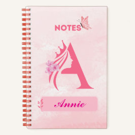 Lettre monogramme Carnet - Princesse rose Design