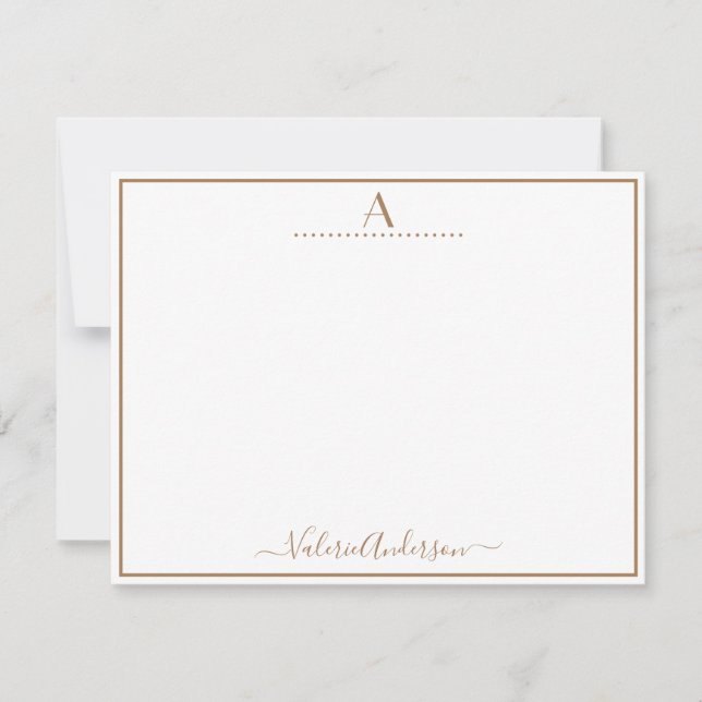 Lettre monogramme minimale Carte à une seule bordu (Devant)