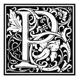 LETTRE MONOGRAPHIQUE Alphabet Floral P PHOTO