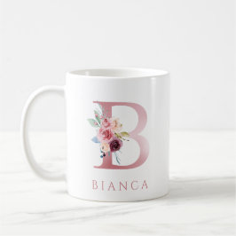 LETTRE MONOGRAPHIQUE B Aquarelle Florale Café Mug