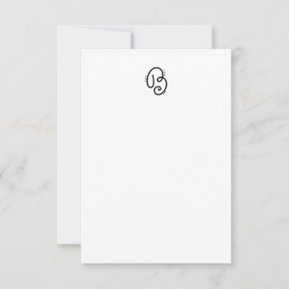 Lettre monographique B carte pour notes manuscrit