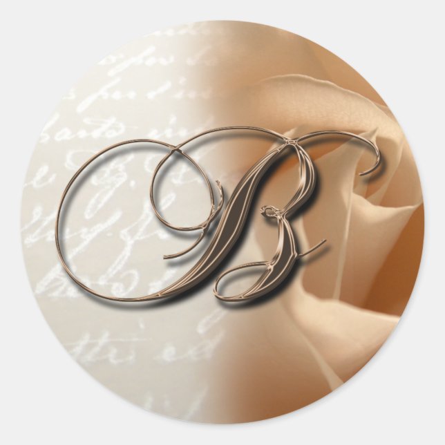 LETTRE MONOGRAPHIQUE B Sticker Mariage Enveloppe (Devant)