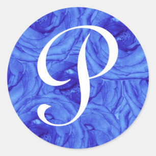 LETTRE MONOGRAPHIQUE P Sticker Rose Bleu
