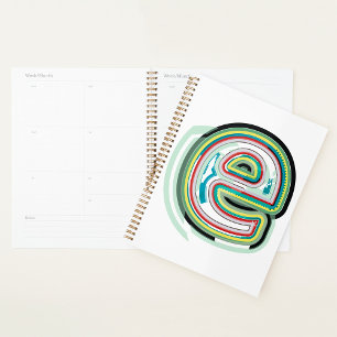 Lettre multicolore E Typographie moderne Abstraite
