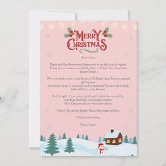 Lettre Noël du Père Noël Carte