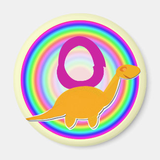 Lettre O Orange Dinosaur Diplodocus Frigo Magnet