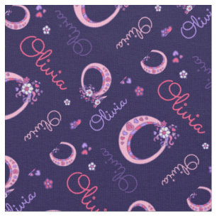 Lettre Olivia O monogramme tissu de fleurs cardiaq