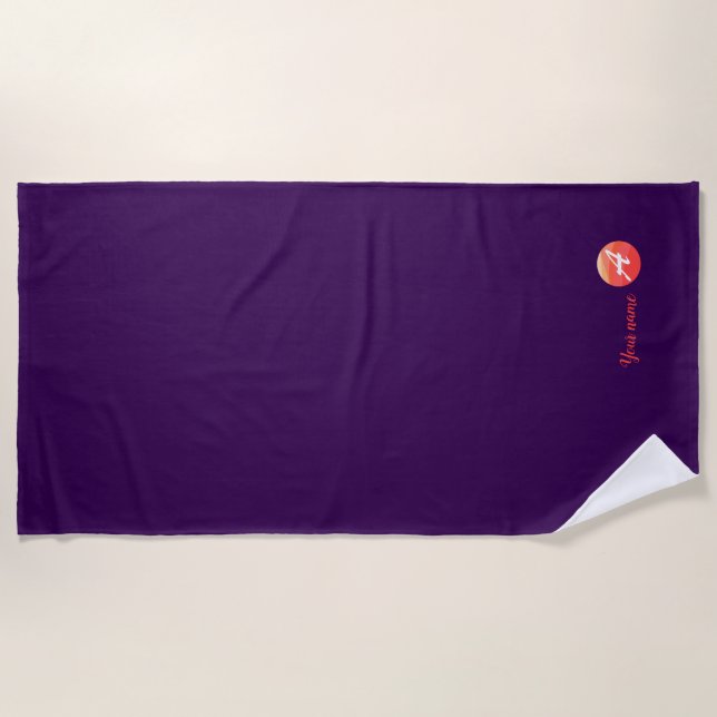 Lettre ondulée de corail monogramme Une serviette  (Devant)