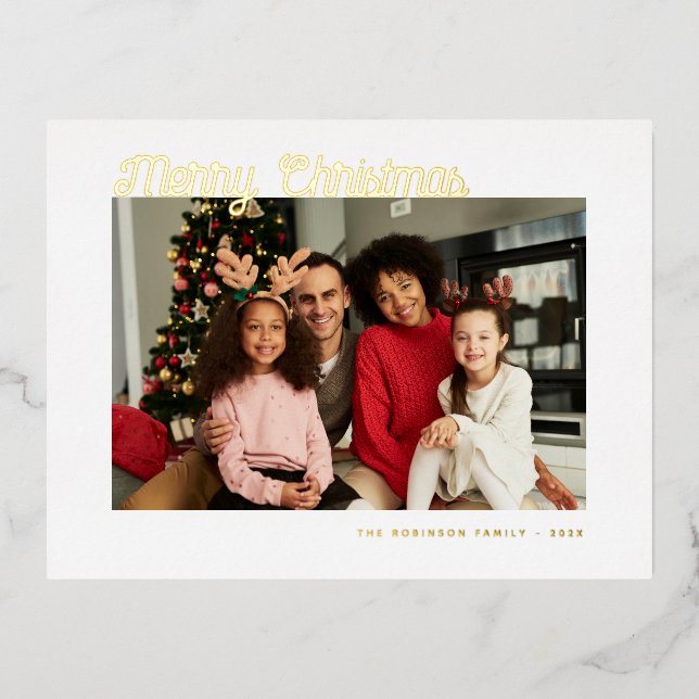 lettre or joyeux Noël carte de voeux (Recto)