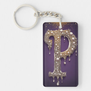 Lettre P en Rhinestone de Luxe avec Diamants et Pe