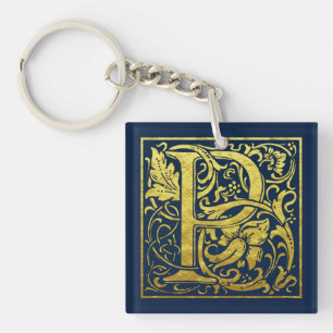 Lettre P Première lettre Faux Gold sur Midnight B