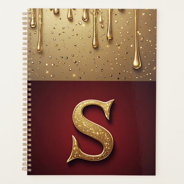 Lettre pailletée S Luxe Drip Sparkle Style de bure (Devant)