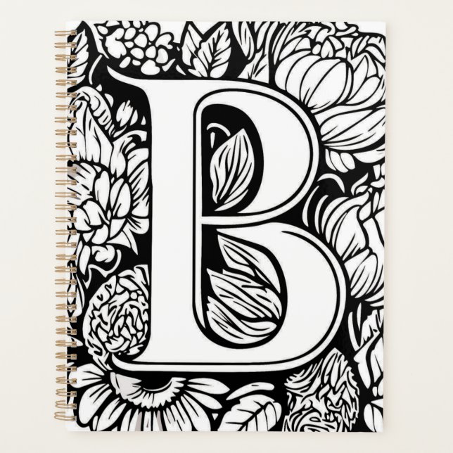 LETTRE PERSONNALISÉE B MOTEUR DE tatouage Floral (Devant)