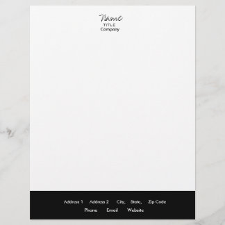 Lettre Personnalisée En-tête de lettres noir et blanc, tendance minimal