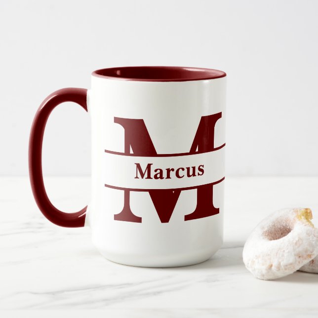 Lettre personnalisée et tasse de nom (Avec donut)