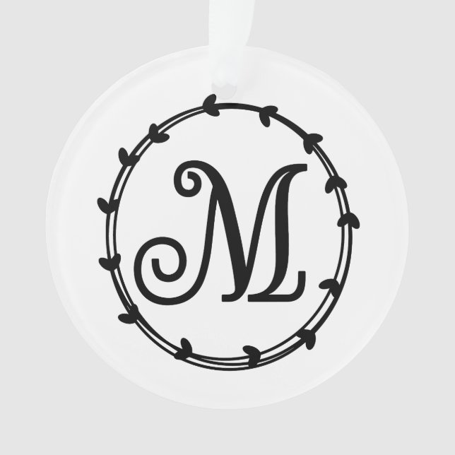 Lettre personnalisée M Ornement de Noël (devant)