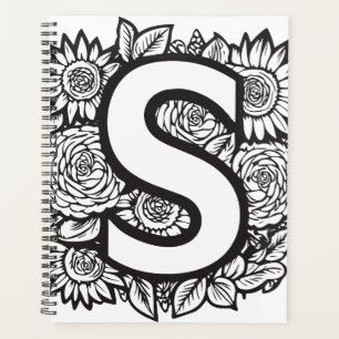 LETTRE PERSONNALISÉE S Tattoo Flower Monogramme