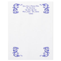 Tête de papier à en-tête simple bleue