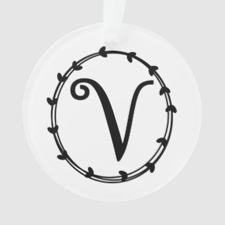 Lettre personnalisée V Ornement de Noël