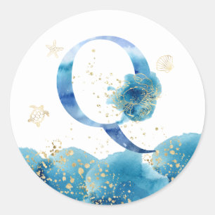 *~* LETTRE Q - Autocollant d'enveloppe Sea Ocean B