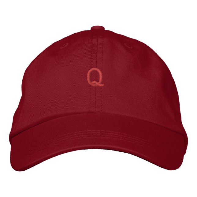 Lettre Q Monogramme imprimé Casquette brodé initia (Devant)