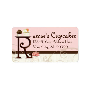 Lettre R Monogram Dessert Boulangerie Étiquettes d