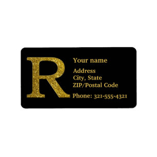 Lettre R Monogramme Étiquette de adresse Parties s