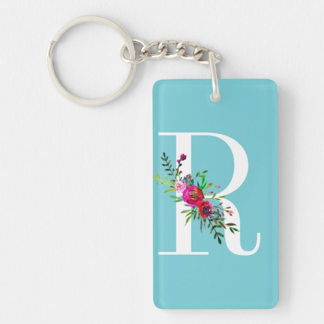 Lettre R Monogramme initial Floral Couleur personn (Devant)