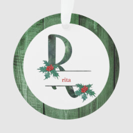 *~* Lettre R Rustic Christmas PHOTO Wood AP44