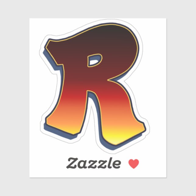 Lettre R - Sticker pour les flammes (Feuille)