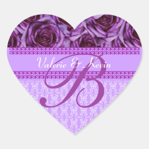 LETTRE Rose MOYENNE B Sticker Mariage