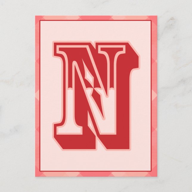 Lettre rose "N" Typographie Carte Banner (Devant)