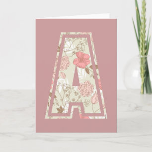 Lettre Rose rose Monogramme A