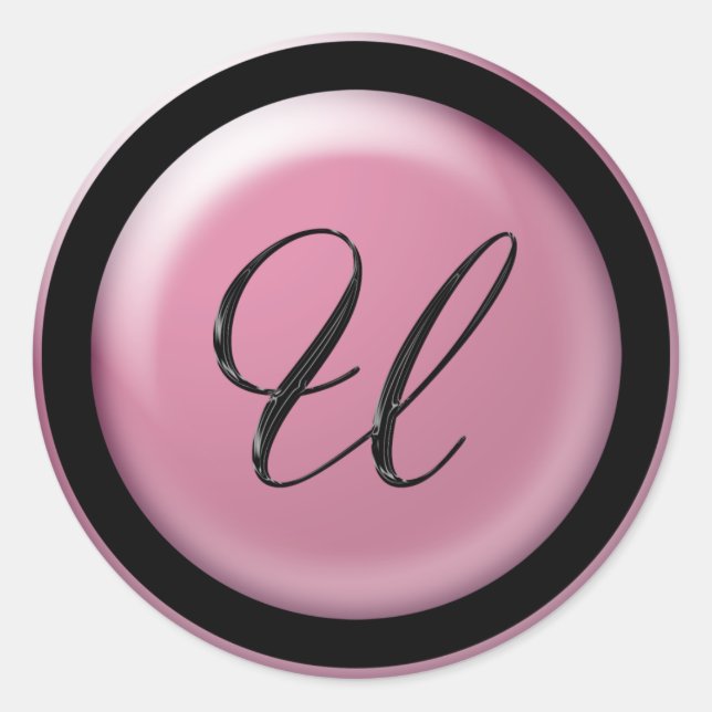 LETTRE rose U Sticker (Devant)