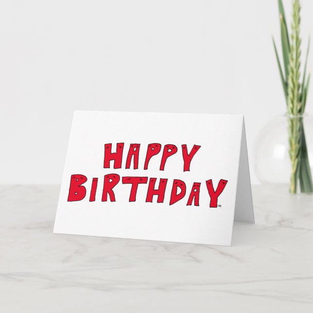 Lettre rouge Anniversaire Souhaitez Bonne Carte An (Devant)