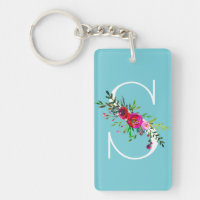 Lettre S Monogramme initial Floral Couleur personn