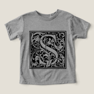 Lettre S Monogramme médiéval Art Nouveau