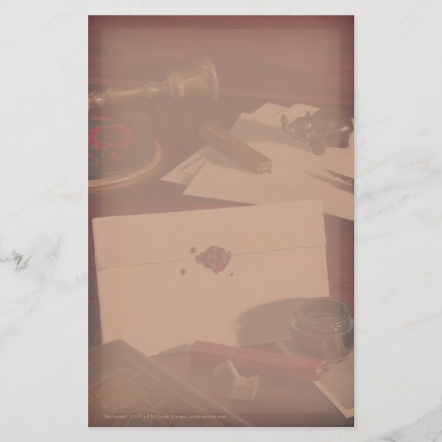 Lettre scellée sur la papeterie antique de bureau (Devant)